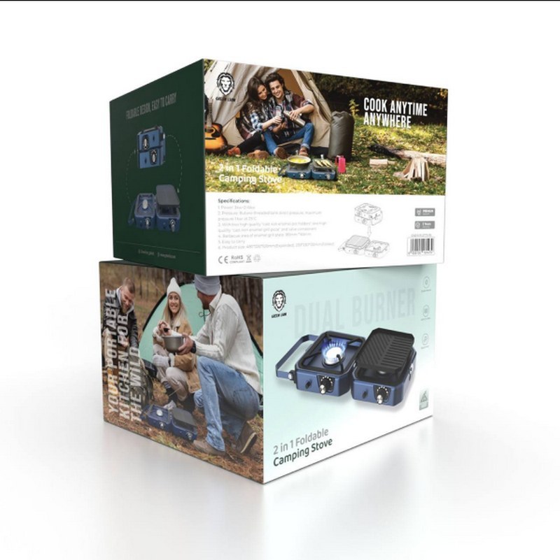 اجاق گاز دو شعله گرين لاين CAamping Stove/2 in 1 Foldable  Greenlion